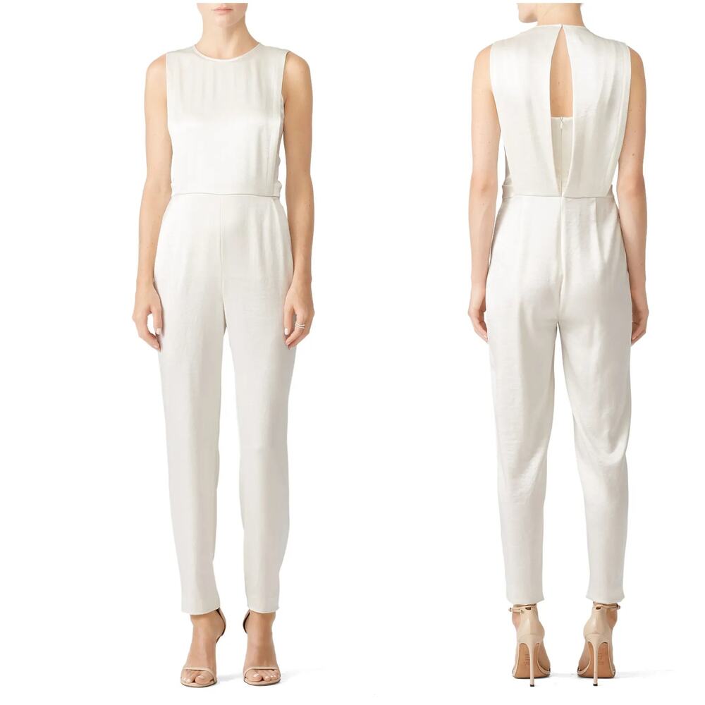 Theory Women's Ivory Ramaline Jumpsuit Admiral Crepe NWT sz 4